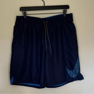 NEW Nike Swim Men's JDI Swoosh 9" Navy Volley Shorts Swim Trunks Size Large
